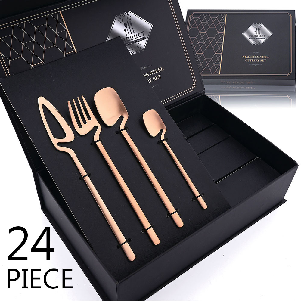 Commercial Kitchen Knife Set - Набор матовых столовых приборов JANKNG из