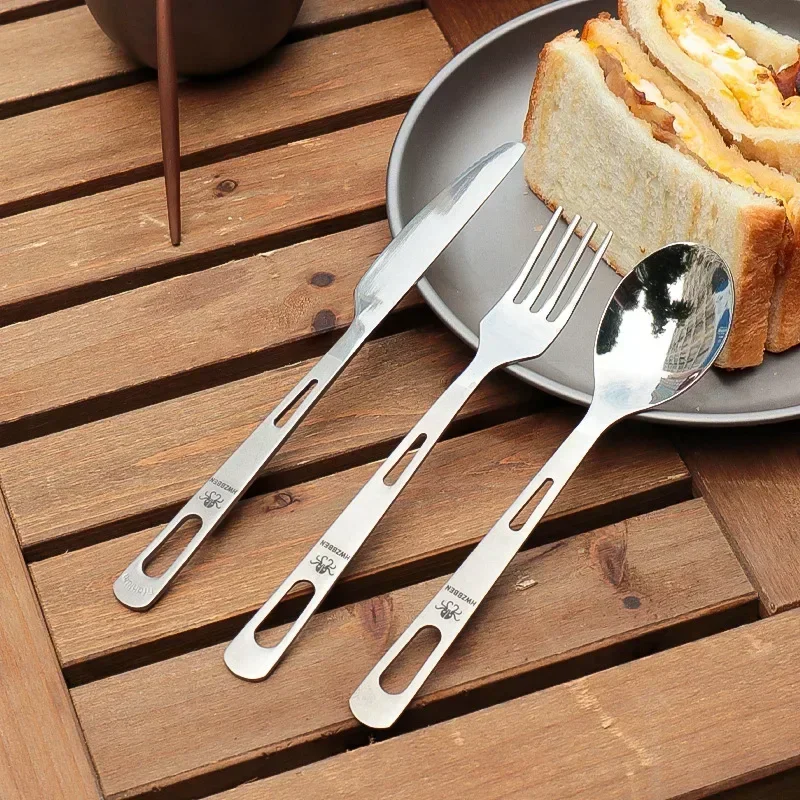 Commercial Kitchen Knife Set - HWZBBEN титановая вилка, ложка, нож, посуда