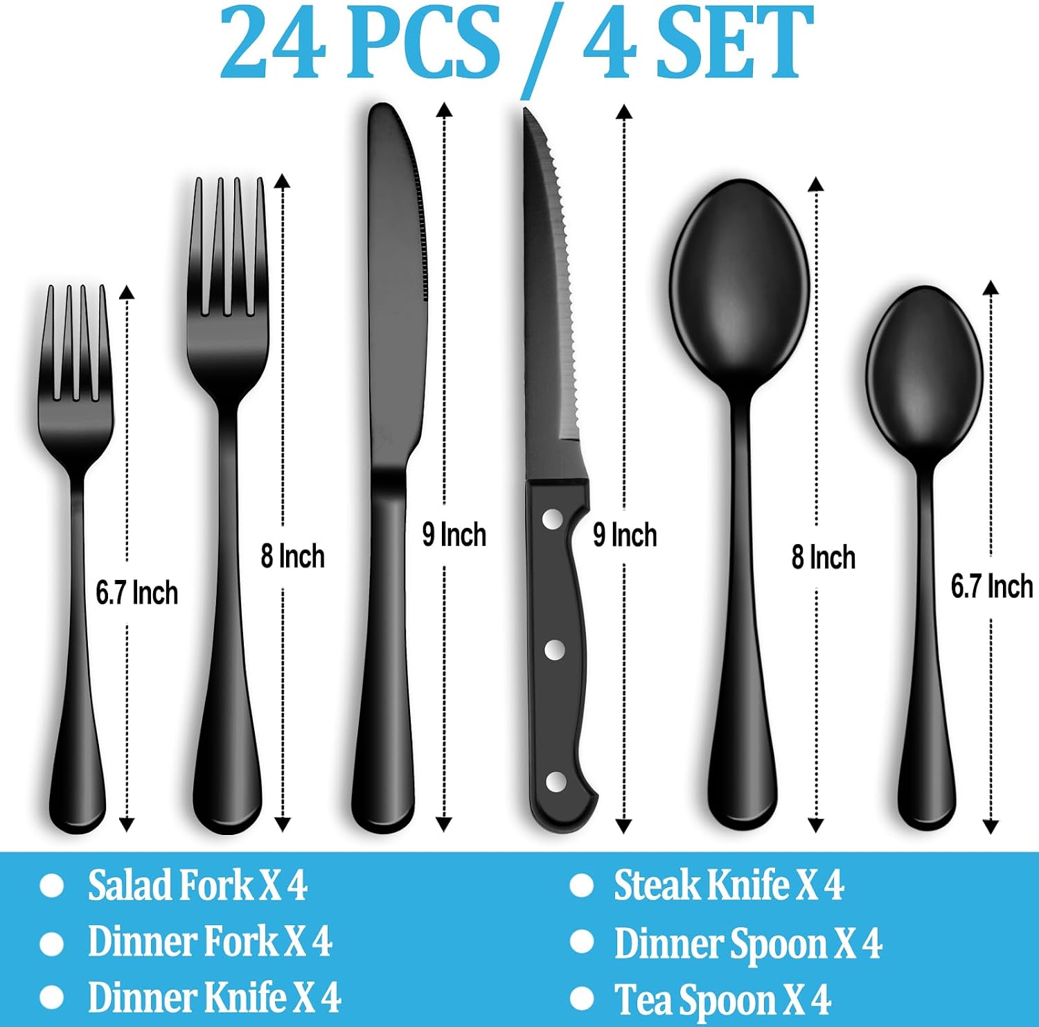 Набор столовых приборов из 24/ – обзор и цена Commercial Kitchen Knife Set